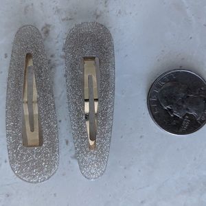 Gold Sparkly Glitter Hair Clips
